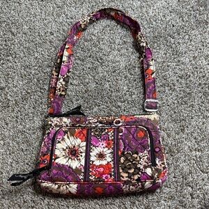 Vera Bradley Vibrant Floral Shoulder Bag - Purple and Pink